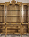 Large French Provincial Style China Cabinet in Hardwood Finish, Wired
