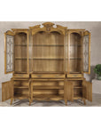 Large French Provincial Style China Cabinet in Hardwood Finish, Wired