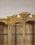 Large French Provincial Style China Cabinet in Hardwood Finish, Wired