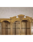 Large French Provincial Style China Cabinet in Hardwood Finish, Wired