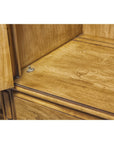Large French Provincial Style China Cabinet in Hardwood Finish, Wired