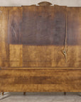 Large French Provincial Style China Cabinet in Hardwood Finish, Wired
