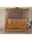 Large French Provincial Style China Cabinet in Hardwood Finish, Wired