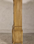 Large French Provincial Style China Cabinet in Hardwood Finish, Wired