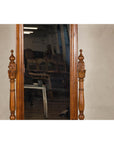 Late 19th Century Dutch Colonial Hardwood Cheval Mirror with Carved Details