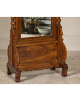 Late 19th Century Dutch Colonial Hardwood Cheval Mirror with Carved Details