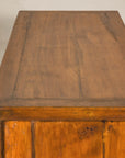 Late Qing Dynasty Elm Sideboard with Carved Floral Vases, Doors and Drawers