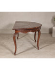 Louis XV-Style Demi-Lune Desk with Carved Legs, Leather Top and Hidden Drawers