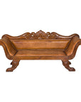 Antique Dutch Colonial Settee with Original Leather and Carved Wood Details-13. Asian & Chinese Furniture, Art, Antiques, Vintage Home Décor for sale at FEA Home