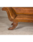 Antique Dutch Colonial Settee with Original Leather and Carved Wood Details-7. Asian & Chinese Furniture, Art, Antiques, Vintage Home Décor for sale at FEA Home