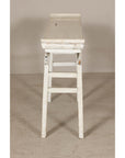 Vintage Antique White Console Table with Weathered Patina and Carved Details