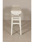Vintage Antique White Console Table with Weathered Patina and Carved Details