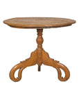 Colonial Teak Pedestal Side Table with Tripod Base, Early 20th Century