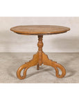 Colonial Teak Pedestal Side Table with Tripod Base, Early 20th Century