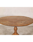 Colonial Teak Pedestal Side Table with Tripod Base, Early 20th Century