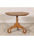 Colonial Teak Pedestal Side Table with Tripod Base, Early 20th Century