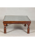 Antique Colonial Shutter Made into Coffee Table with Glass Top