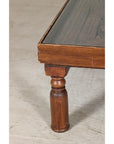 Antique Colonial Shutter Made into Coffee Table with Glass Top