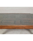 Antique Colonial Shutter Made into Coffee Table with Glass Top