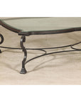 Midcentury Wrought Iron Coffee Table with Beveled Glass Top, 1940s-1960s