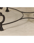 Midcentury Wrought Iron Coffee Table with Beveled Glass Top, 1940s-1960s