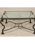 Midcentury Wrought Iron Coffee Table with Beveled Glass Top, 1940s-1960s
