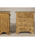 Pair of Distressed Vintage Nightstands with Subtle Brown and Green Patina