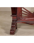 Antique Dutch Colonial Teak Pier Console Table with Carved Details and Sunburst