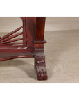 Antique Dutch Colonial Teak Pier Console Table with Carved Details and Sunburst-7. Asian & Chinese Furniture, Art, Antiques, Vintage Home Décor for sale at FEA Home