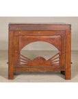 Antique Dutch Colonial Teak Pier Console Table with Carved Details and Sunburst-9. Asian & Chinese Furniture, Art, Antiques, Vintage Home Décor for sale at FEA Home