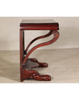 Antique Dutch Colonial Teak Pier Console Table with Carved Details and Sunburst-10. Asian & Chinese Furniture, Art, Antiques, Vintage Home Décor for sale at FEA Home