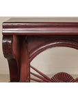 Antique Dutch Colonial Teak Pier Console Table with Carved Details and Sunburst