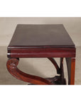 Antique Dutch Colonial Teak Pier Console Table with Carved Details and Sunburst