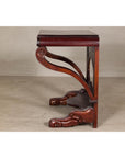 Antique Dutch Colonial Teak Pier Console Table with Carved Details and Sunburst-14. Asian & Chinese Furniture, Art, Antiques, Vintage Home Décor for sale at FEA Home