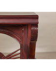 Antique Dutch Colonial Teak Pier Console Table with Carved Details and Sunburst