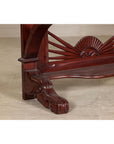Antique Dutch Colonial Teak Pier Console Table with Carved Details and Sunburst