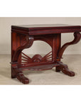 Antique Dutch Colonial Teak Pier Console Table with Carved Details and Sunburst-3. Asian & Chinese Furniture, Art, Antiques, Vintage Home Décor for sale at FEA Home