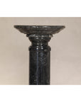 Vintage Black Marble Column Pedestal with White Veining, Sold Individually