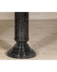 Vintage Black Marble Column Pedestal with White Veining, Sold Individually