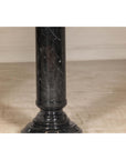 Vintage Black Marble Column Pedestal with White Veining, Sold Individually