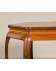 Hexagonal Elm Wood Center Table with Sculptural Open Frame Design