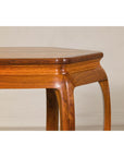 Hexagonal Elm Wood Center Table with Sculptural Open Frame Design