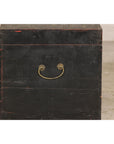 Qing Dynasty Elmwood Blanket Chest with Black Lacquer Finish and Brass Accents