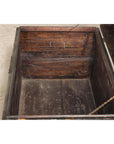 Qing Dynasty Elmwood Blanket Chest with Black Lacquer Finish and Brass Accents