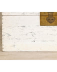 Vintage White Weathered Blanket Chest with Brass Hardware, Storage Piece