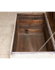 Vintage White Weathered Blanket Chest with Brass Hardware, Storage Piece