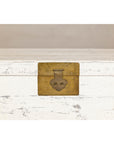 Vintage White Weathered Blanket Chest with Brass Hardware, Storage Piece