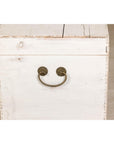Midcentury Whitewashed Blanket Chest with Brass Hardware and Storage