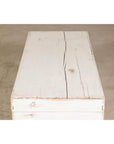 Midcentury Whitewashed Blanket Chest with Brass Hardware and Storage