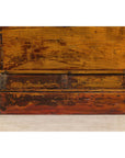 Large Late Qing Dynasty Elm Blanket Chest with Brass Hardware and Warm Patina